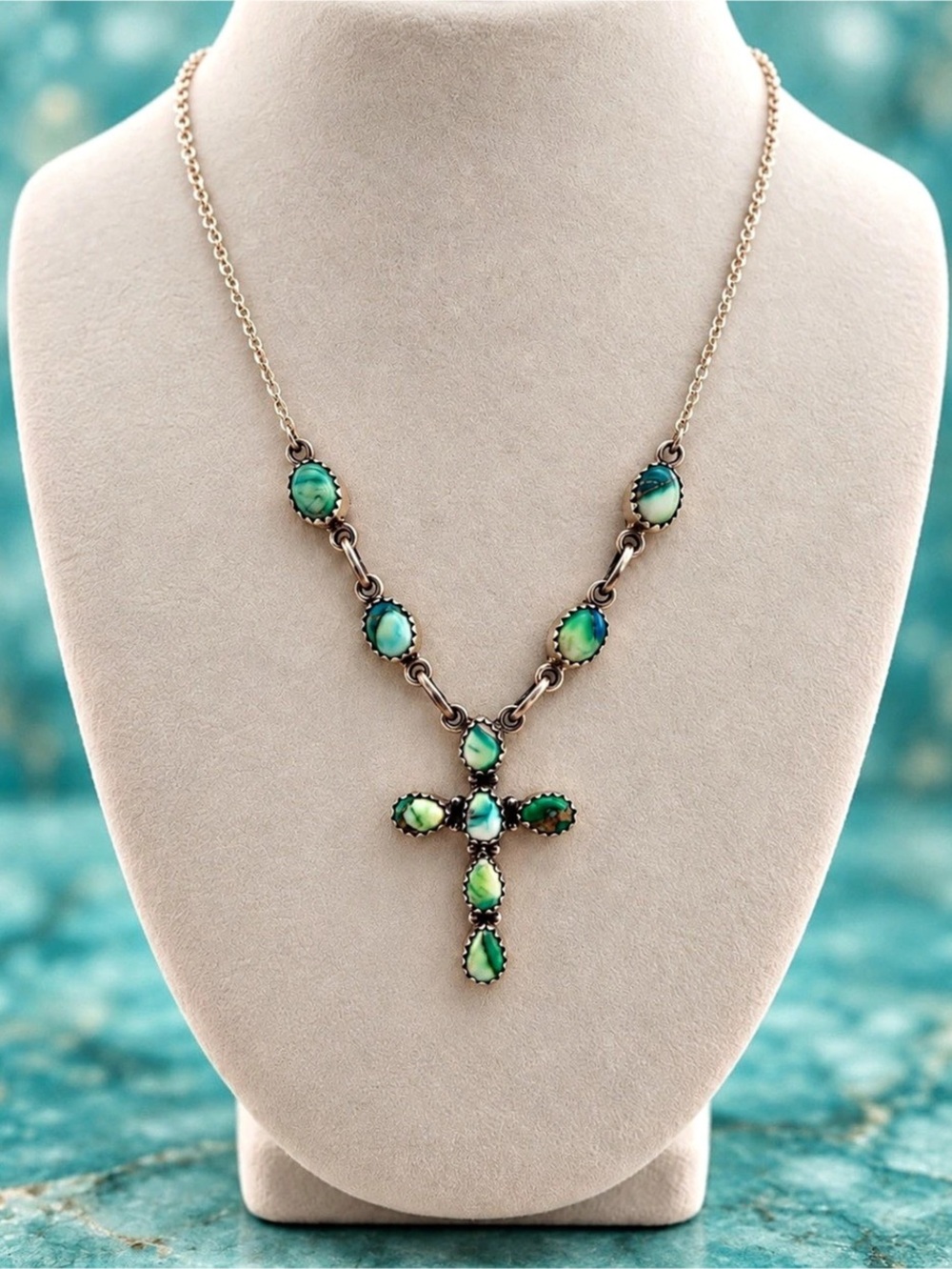 Turquoise Cross Pendant Necklace
